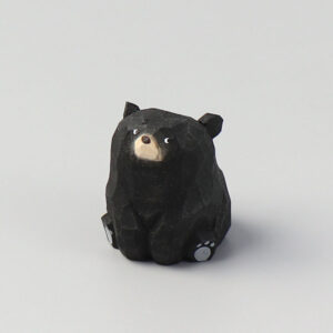 Handmade Basswood Carving Little Black Bear