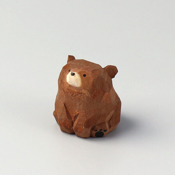 Handmade Basswood Carving Little Brown Bear